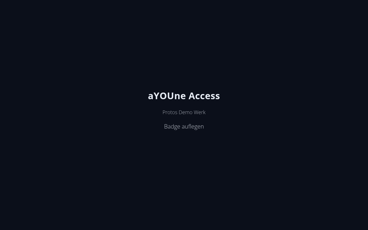 aYOUne access terminal prompting to tap the employee card
